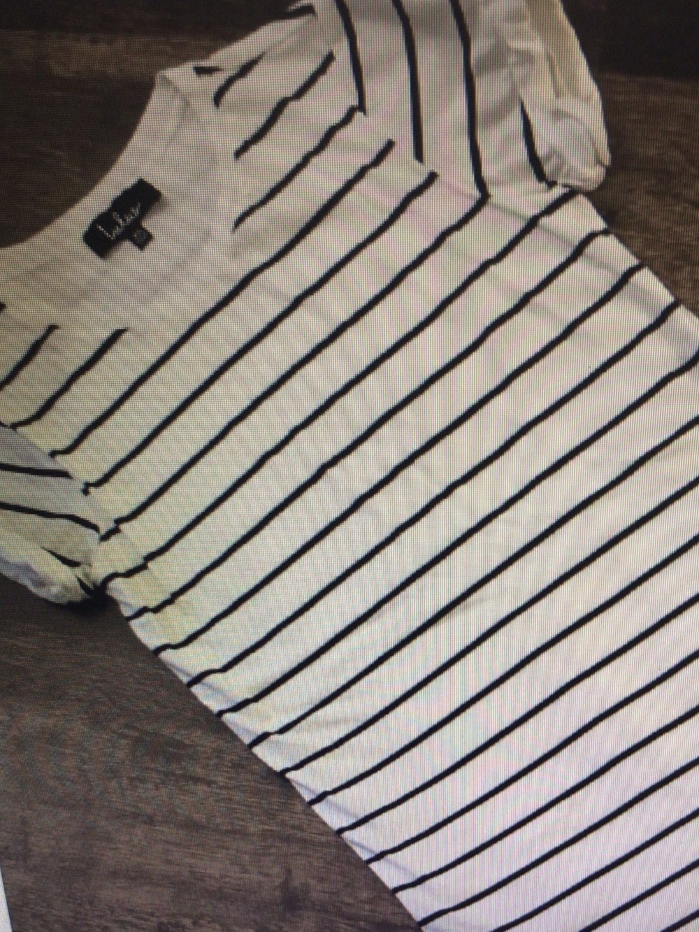 lululemon athletica White and Black Striped Women's Dress
